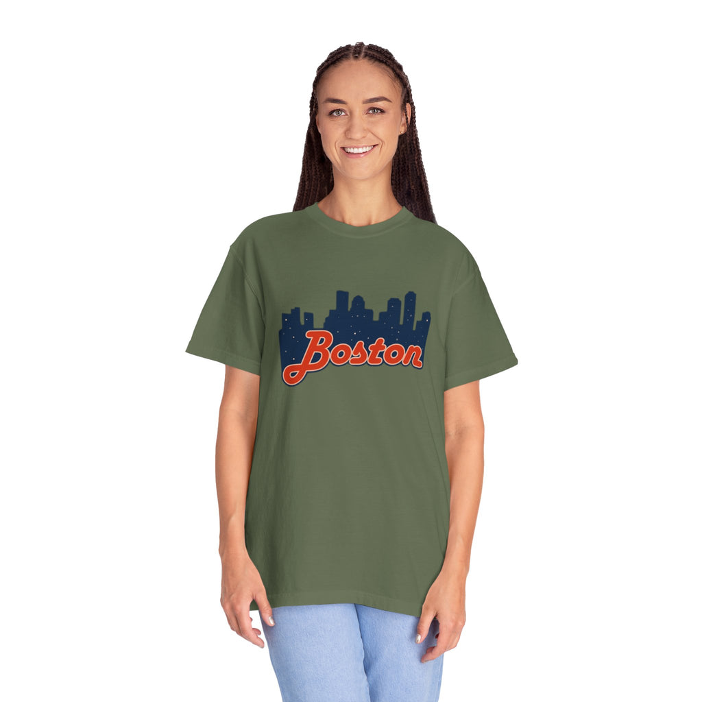 Boston Skyline T-Shirt — Retro Script City Tee