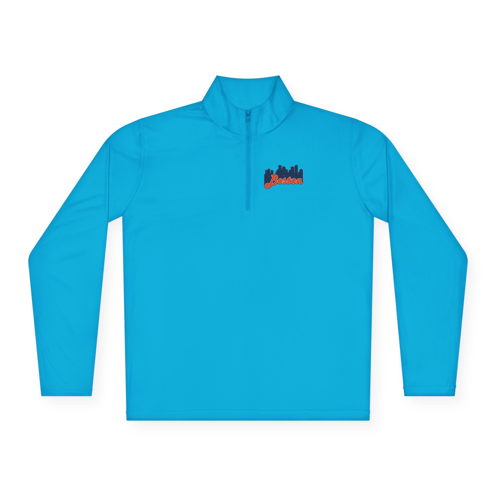 Quarter-Zip Pullover — Boston Skyline Script Logo