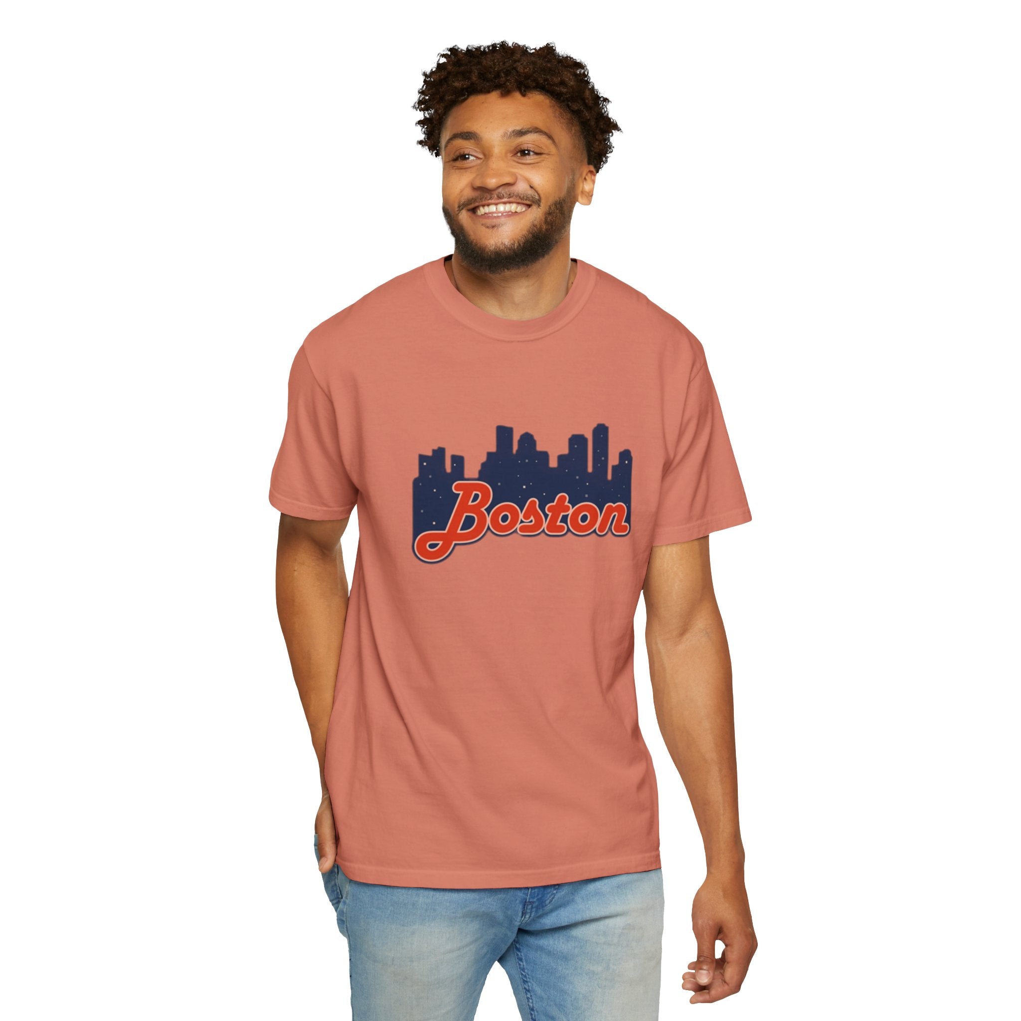 Boston Skyline T-Shirt — Retro Script City Tee