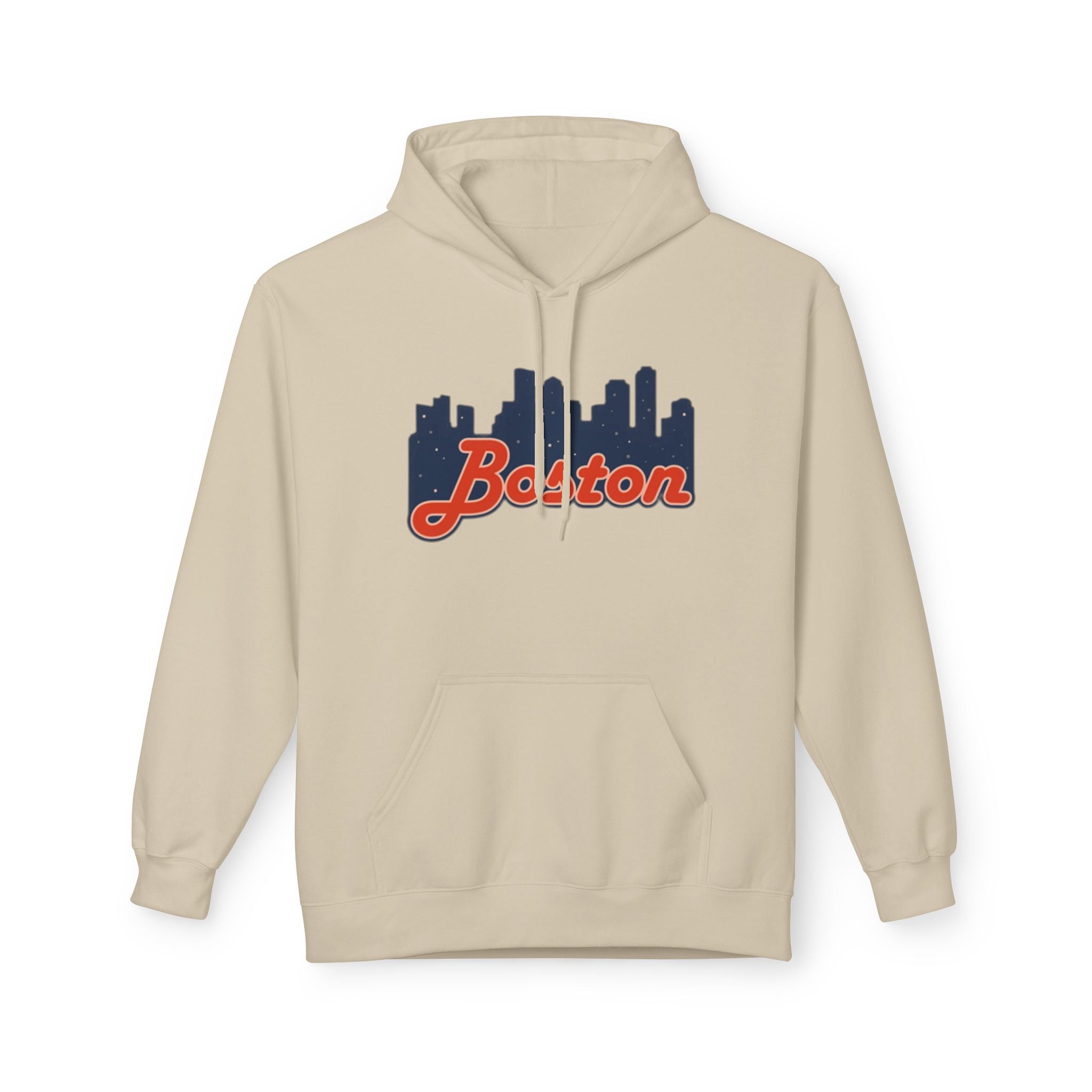 Boston Skyline Hoodie — Retro Script City Skyline Pullover