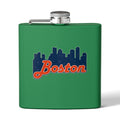 Boston Skyline Stainless Steel Flask — 6oz Travel Hip Flask