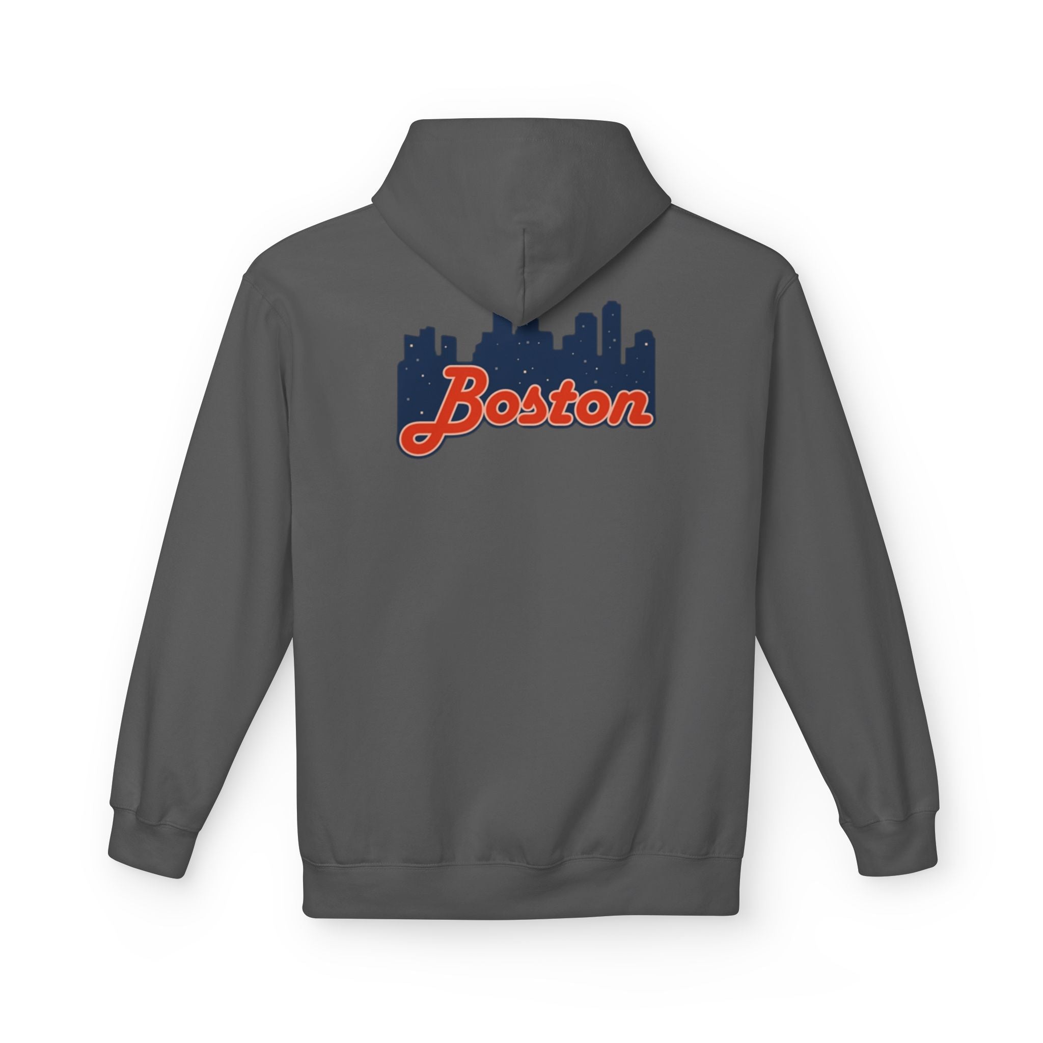 Boston Skyline Hoodie — Retro Script City Skyline Pullover