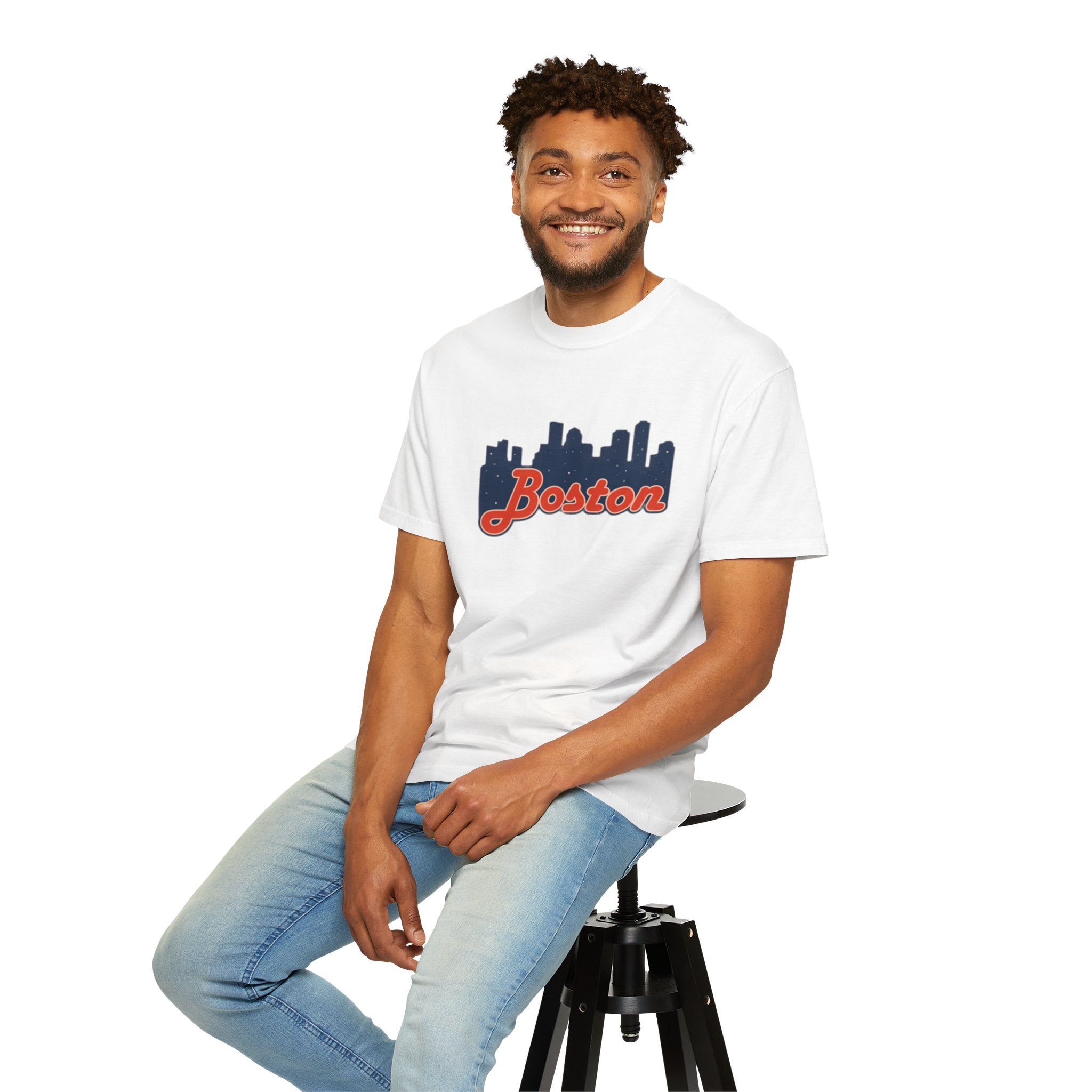 Boston Skyline T-Shirt — Retro Script City Tee