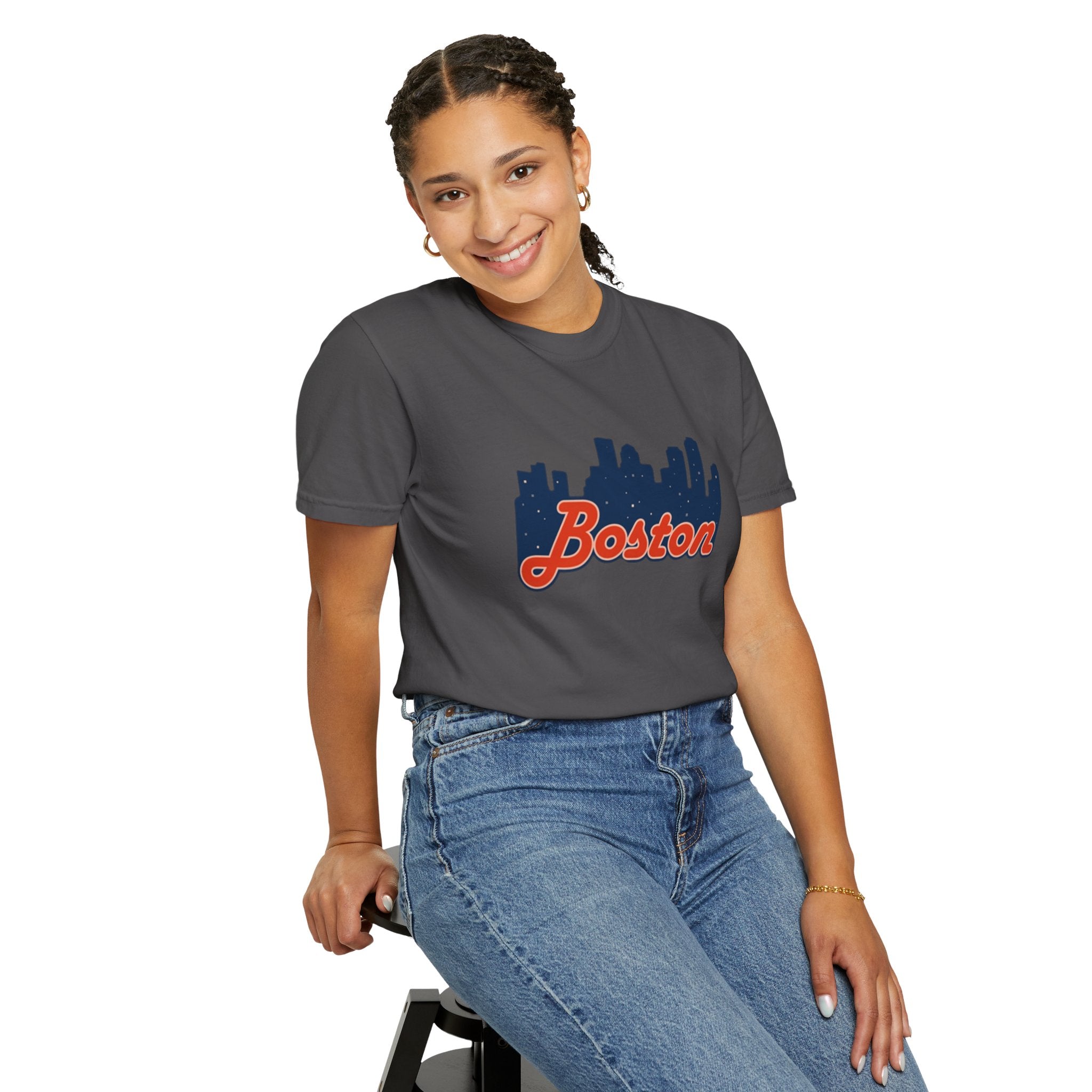 Boston Skyline T-Shirt — Retro Script City Tee