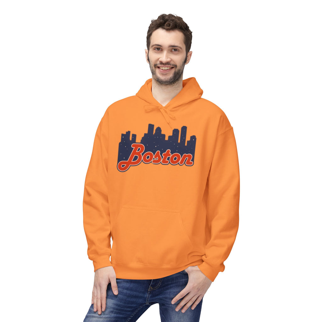Boston Skyline Hoodie – Retro Script City Sweatshirt