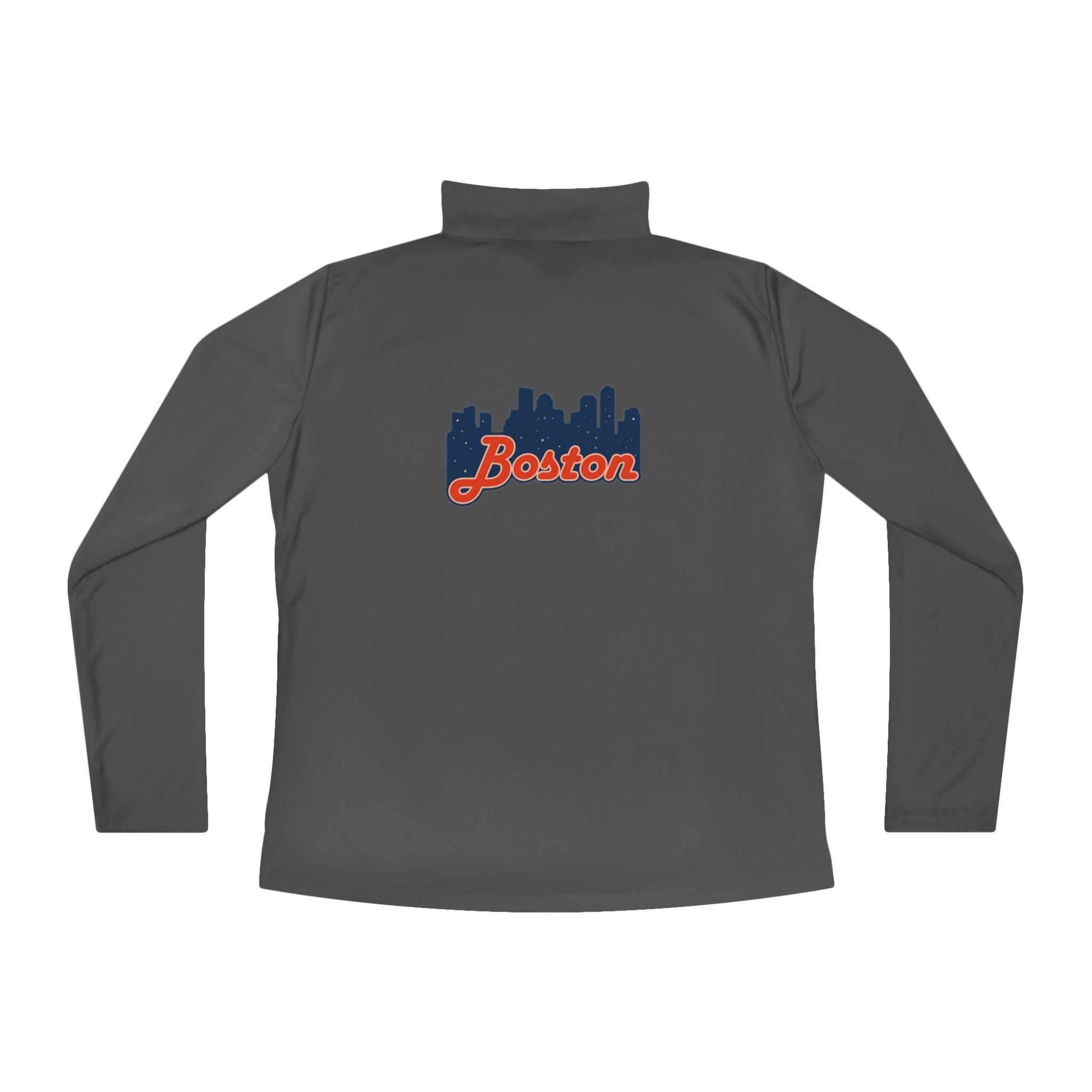 Ladies Quarter-Zip Pullover — Retro Script Skyline Logo