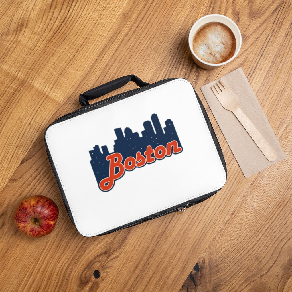 Boston Skyline Lunch Bag — Retro Script City Lunchbox