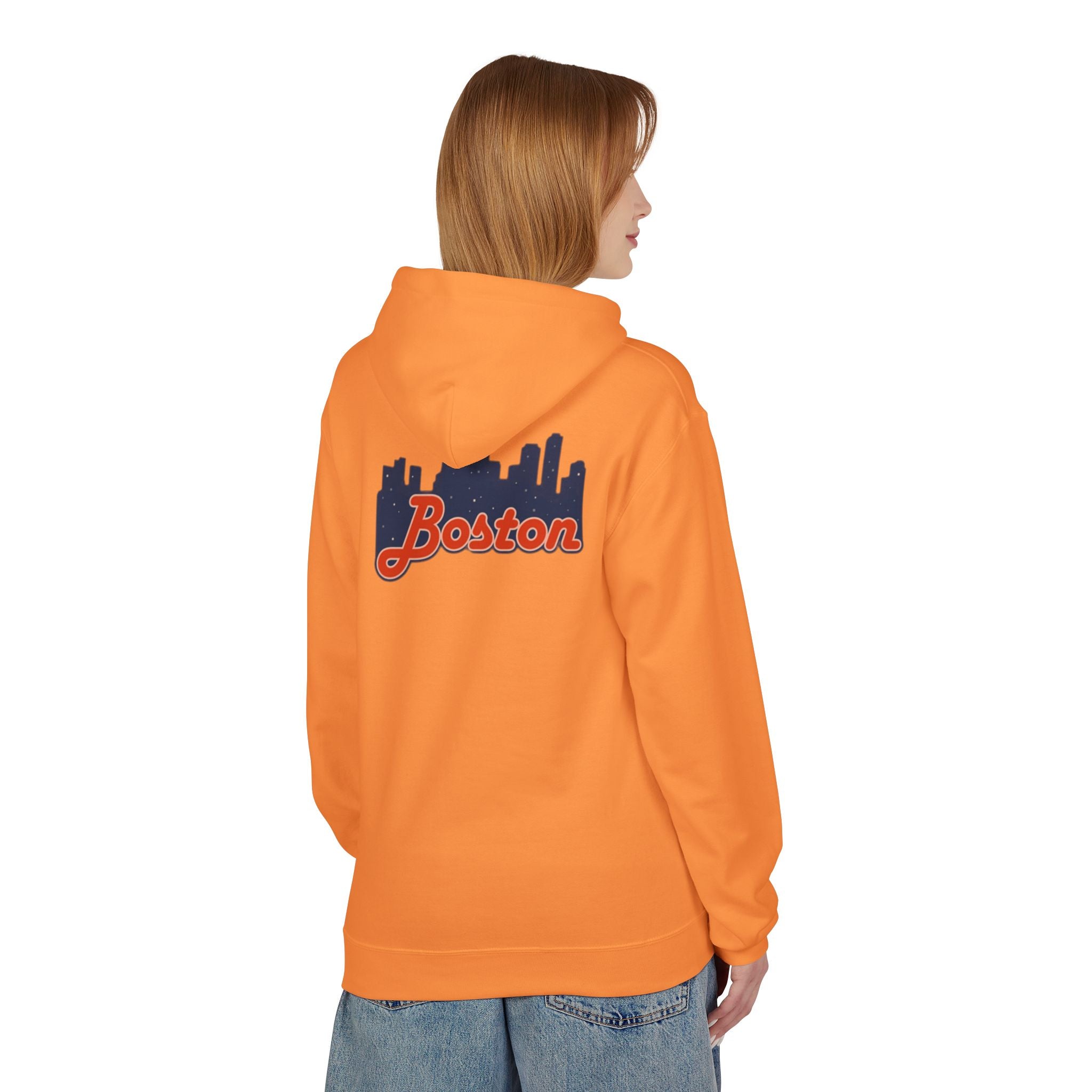 Boston Skyline Hoodie — Retro Script City Skyline Pullover
