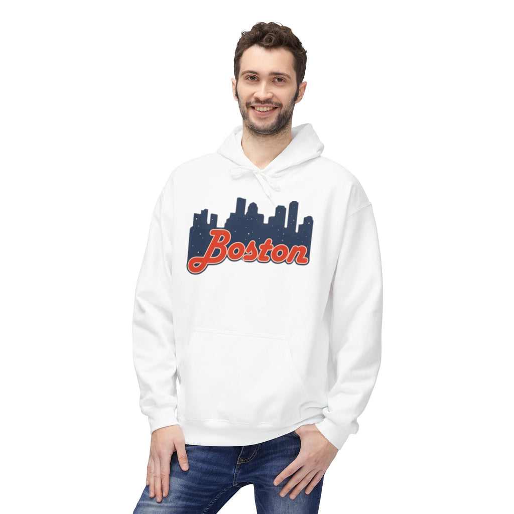 Boston Skyline Hoodie – Retro Script City Sweatshirt