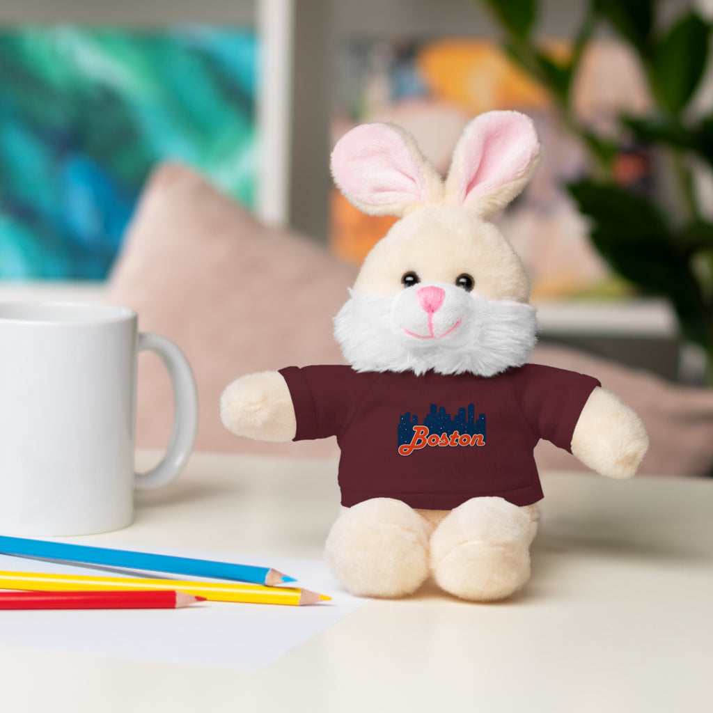 Boston Skyline Teddy Bear with 'Boston' Tee — Plush Souvenir Gift