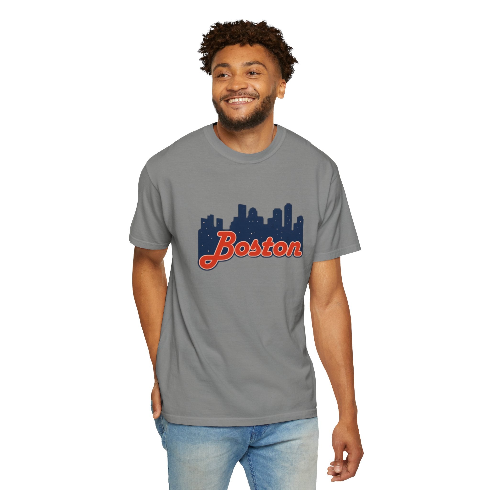Boston Skyline T-Shirt — Retro Script City Tee