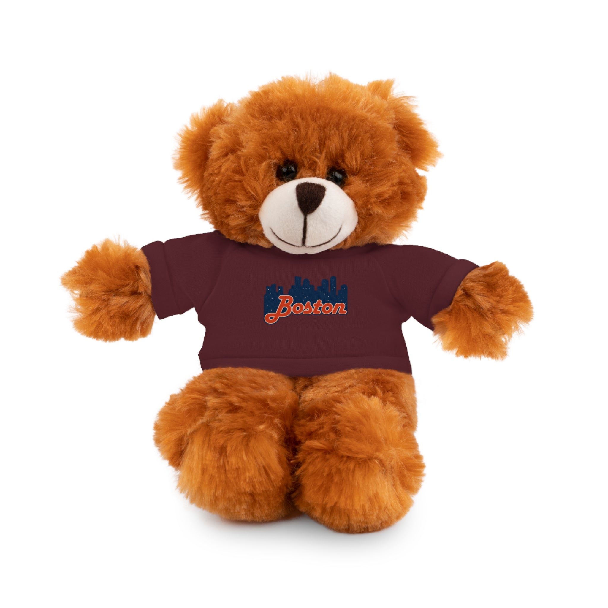 Boston Skyline Teddy Bear with 'Boston' Tee — Plush Souvenir Gift