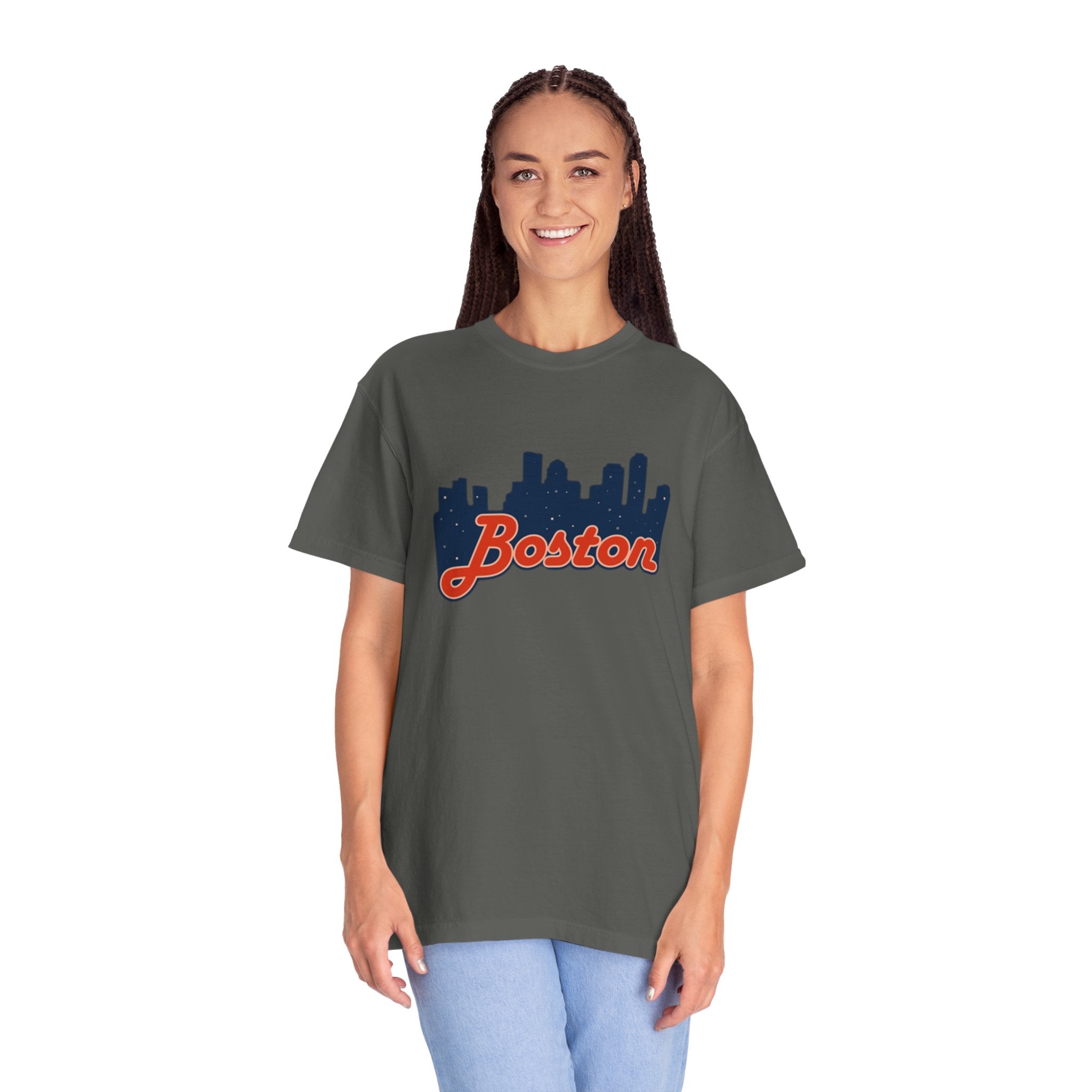 Boston Skyline T-Shirt — Retro Script City Tee