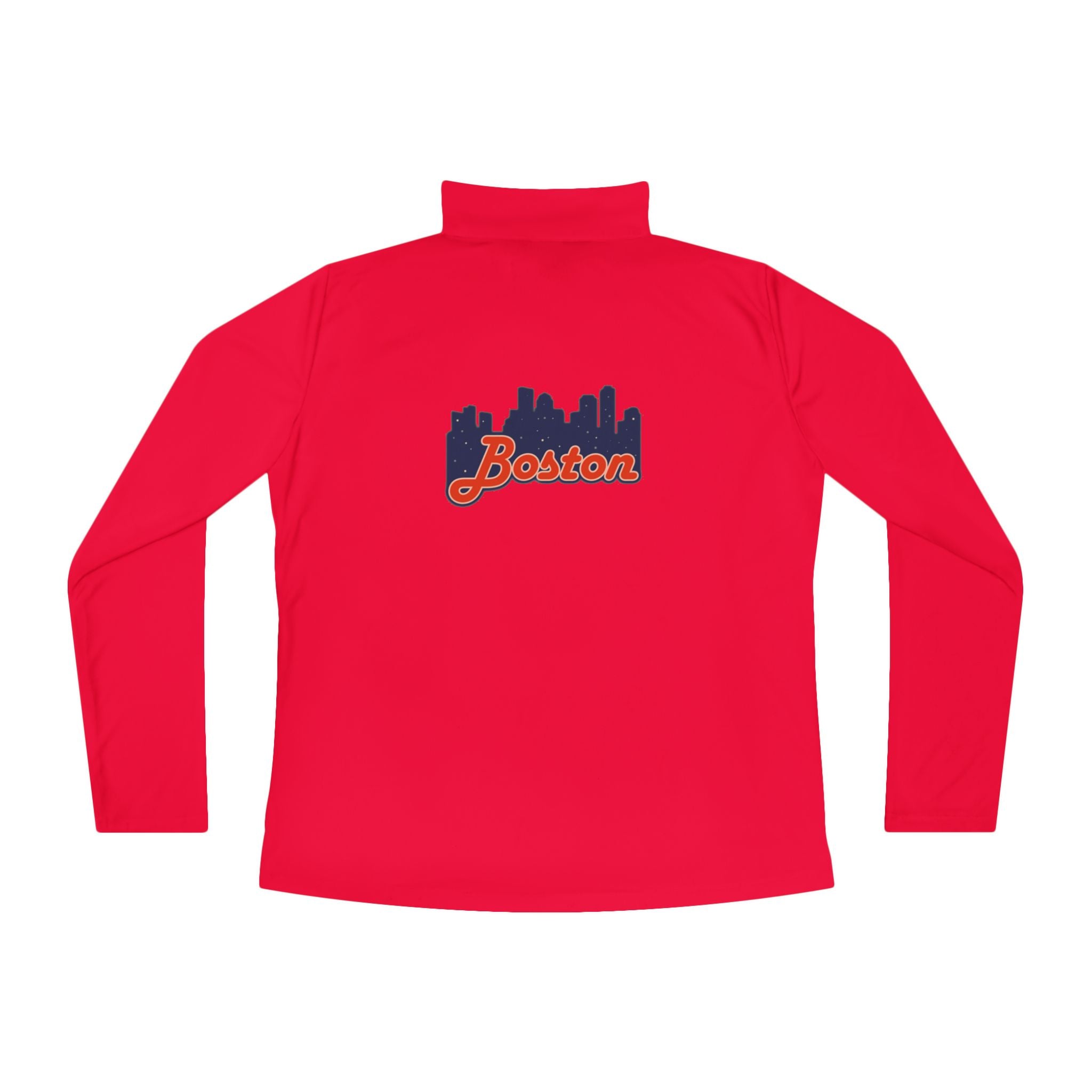 Ladies Quarter-Zip Pullover — Retro Script Skyline Logo