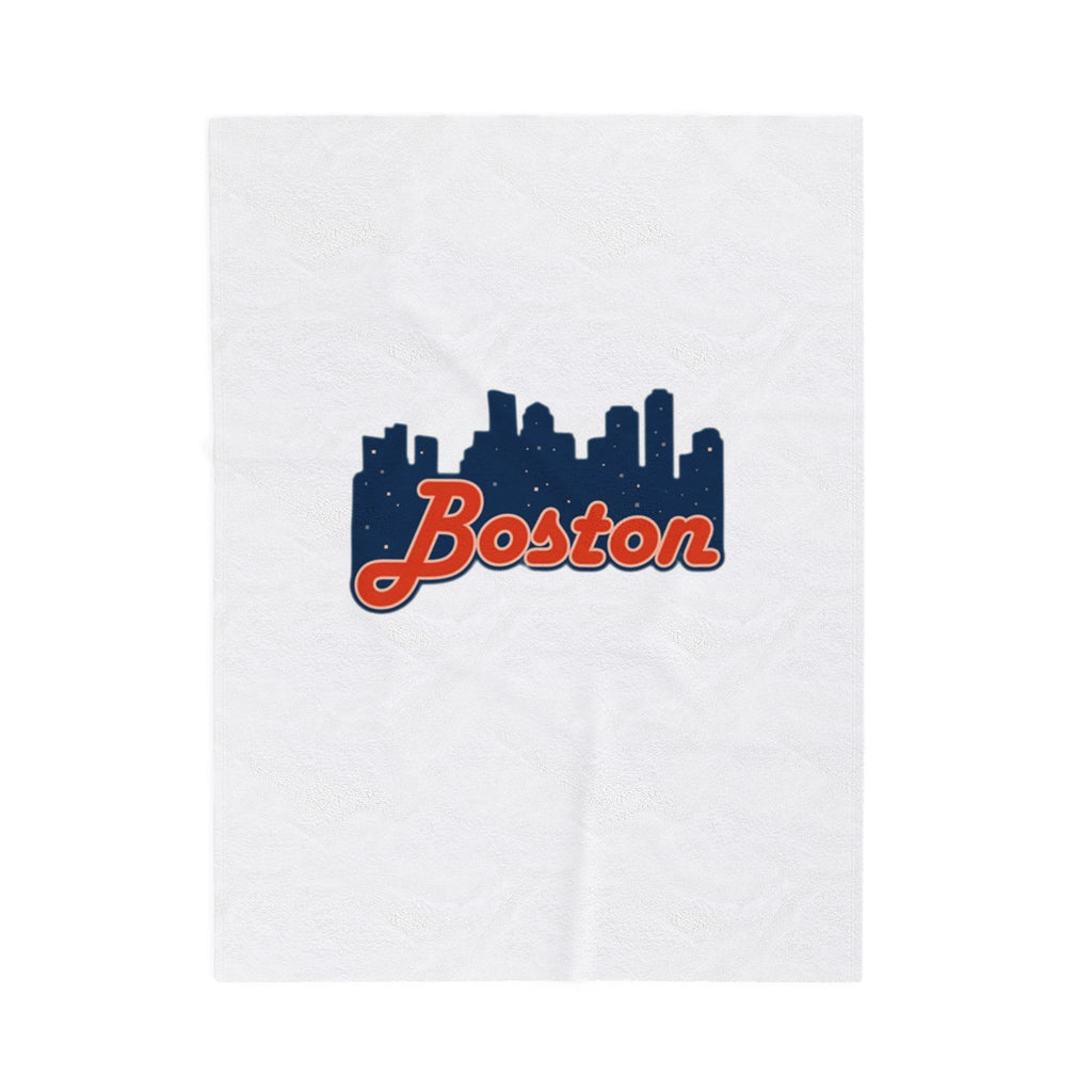Boston Skyline Velveteen Plush Blanket - Cozy City-Inspired Throw for Home Decoration