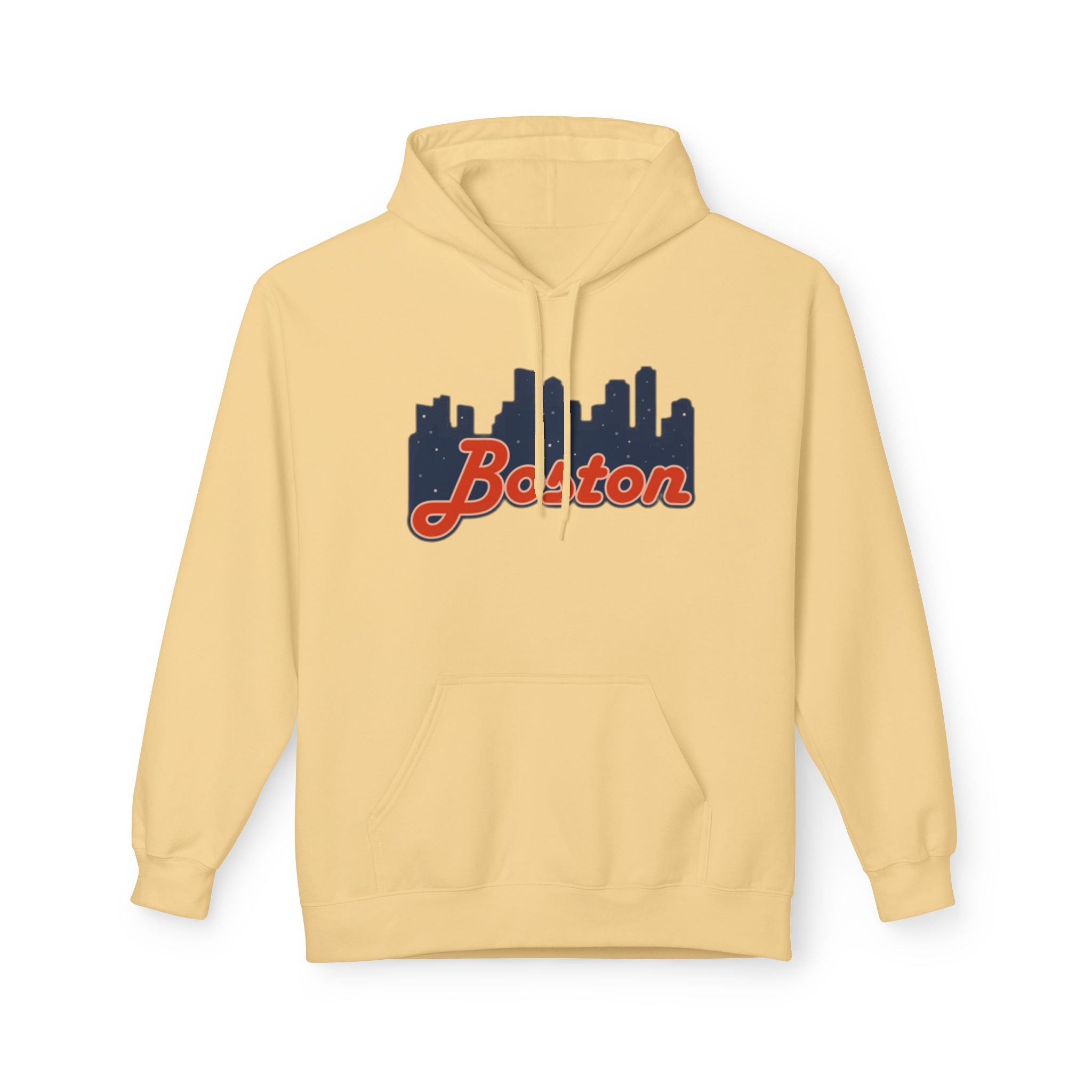 Boston Skyline Hoodie — Retro Script City Skyline Pullover