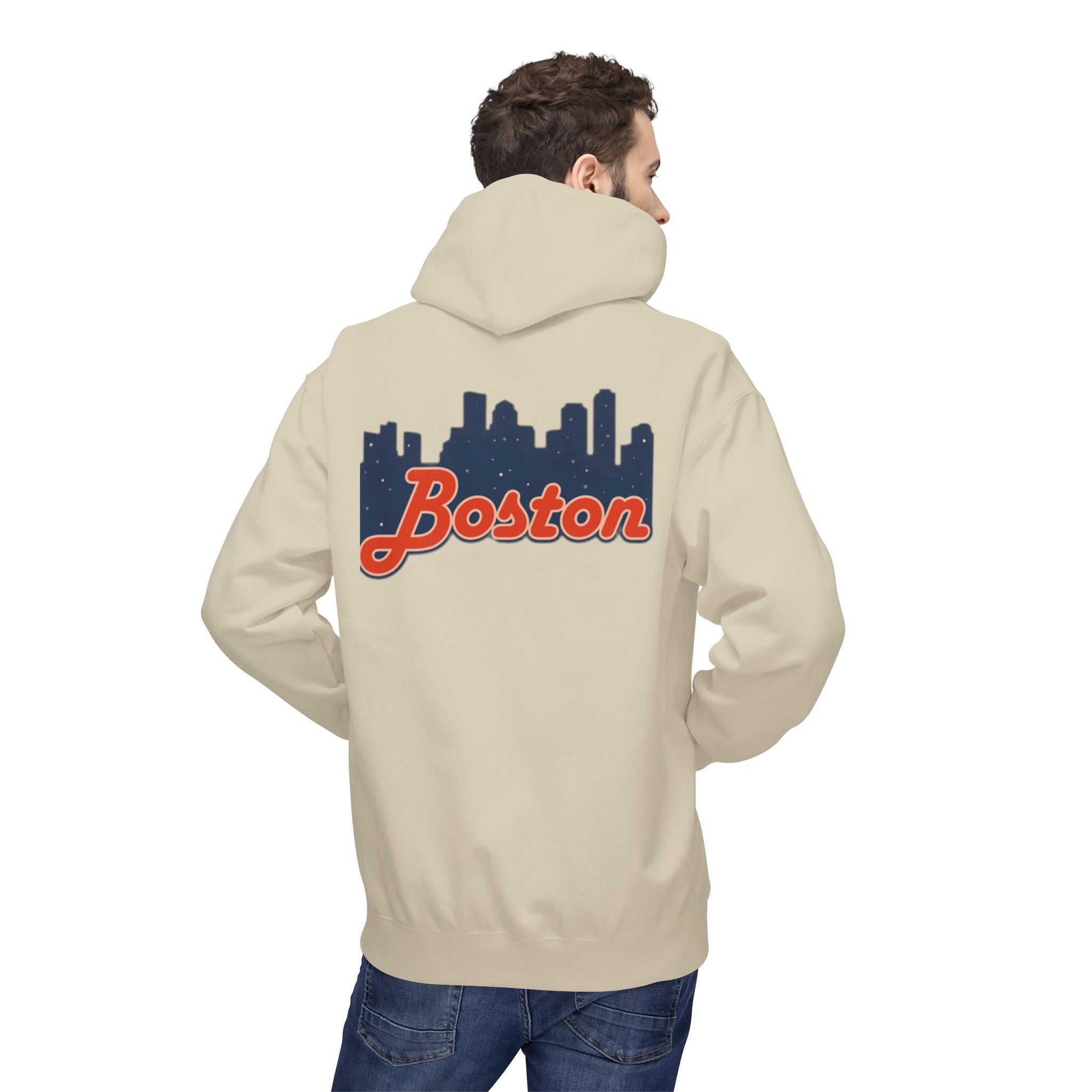 Boston Skyline Hoodie – Retro Script City Sweatshirt