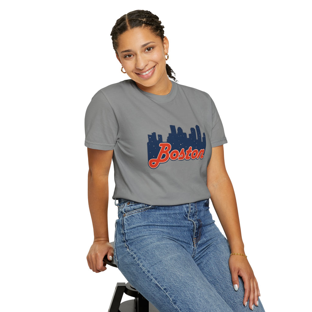 Boston Skyline T-Shirt — Retro Script City Tee