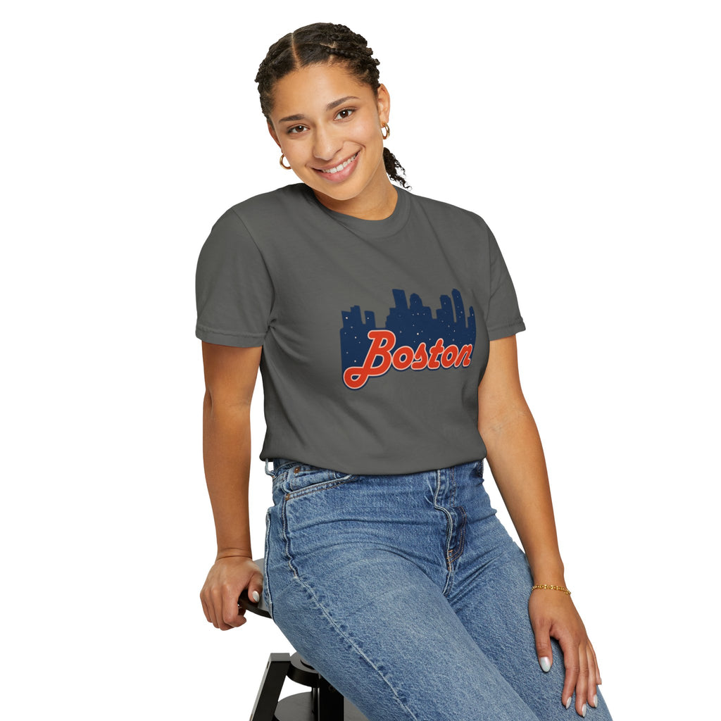 Boston Skyline T-Shirt — Retro Script City Tee