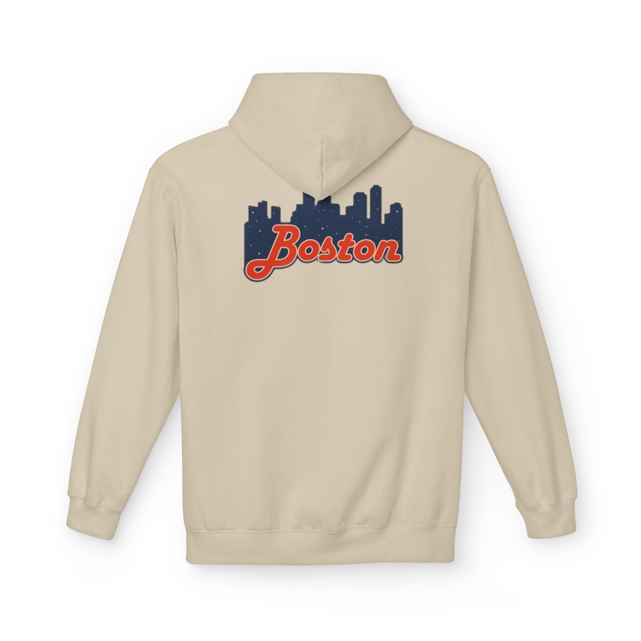 Boston Skyline Hoodie — Retro Script City Skyline Pullover
