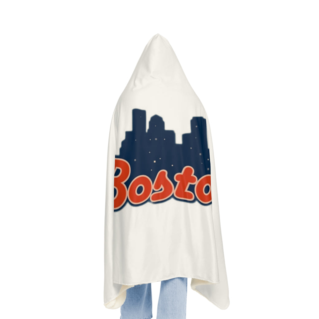 Boston Skyline Hooded Blanket — Cozy Snuggle Throw for Fans & Gifts